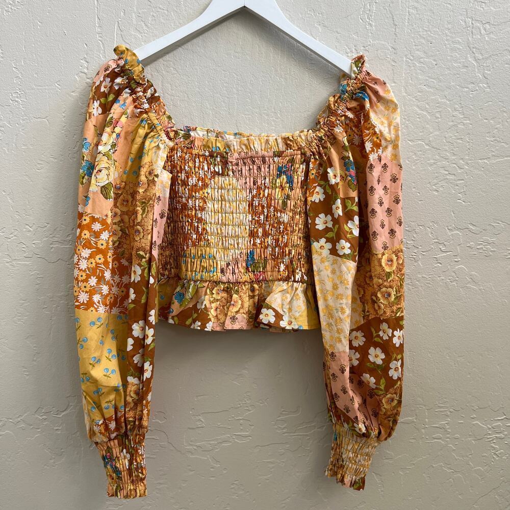 Spell & The Gypsy $288 Freda Shirred Blouse + Patchwork Shorts Set - Picture 8 of 12